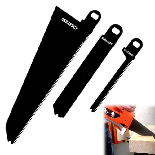 3PCS Reciprocating Saw Blades,Hacksaw Blades,Scorpion Saws,Scorpion Saw Blades, Black and Decker Scorpion Saw Blades, Carbon Steel Blade Set for Wood Plastic Metal & Branch Cutting