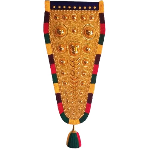 Image of BUNNY BEAR | 5.00 Feet(153 CM) Kerala Nettipattam Wall Hanging | Gold Plated Elephant Caparison | Traditional Kerala Handicraft Decorative Art for Home, Pooja Room & Gift Decor (5.00 FEET)