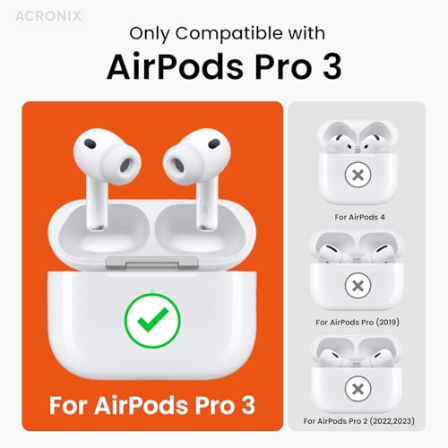 ACRONIX für AirPods Pro 3 Hülle 2025, Soft TPU Hülle für Apple AirPods Pro 3 mit Handschlaufe, Leder-Touch-Design, Baumtextur Airpods Pro 3 Case - Schwarz