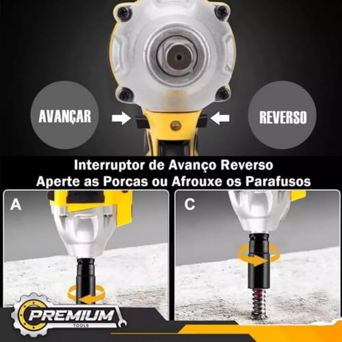 Kit Chave De Impacto Parafusadeira Furadeira 48v Profissional 35 Peças