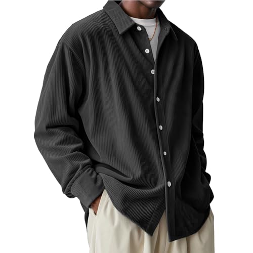 Pacificozy Corduroy Shirt Men, Stylish Urban Casual Daily Long-Sleeved Shirt, Soft & Comfortable for Loose-Fit Wear
