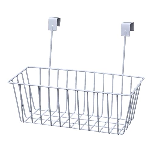 Over Cabinet Door Wire Storage Basket, Iron Grid Hanging Organizer with Hooks, 9.45 in for Kitchen Pantry and Bathroom