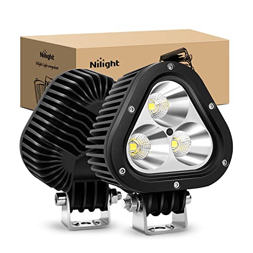 Image of Nilight 2PCS 60W LED Work Light 4 Inch Triangle Shape Spot Flood Combo LED Driving Light for Tractors Trucks Hunters Motorcycle Jeep SUV Boat