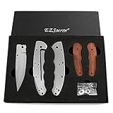 Bull Shark Knife Kit - Framelock Folding Knife Design - (All Parts Included) - (with Bubinga Wood Handles) - (Gift Boxed) - USA Design