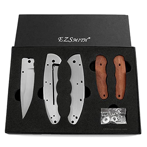 Bull Shark Knife Kit - Framelock Folding Knife Design - (All Parts Included) - (with Bubinga Wood Handles) - (Gift Boxed) - USA Design