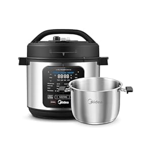 Midea 10-in-1 Electric Pressure Cooker with Slow Cooker, Steamer, Saute, Sous Vide, and Bake Modes, Stovetop & Oven Safe Stainless Steel Pot, 6 Quarts