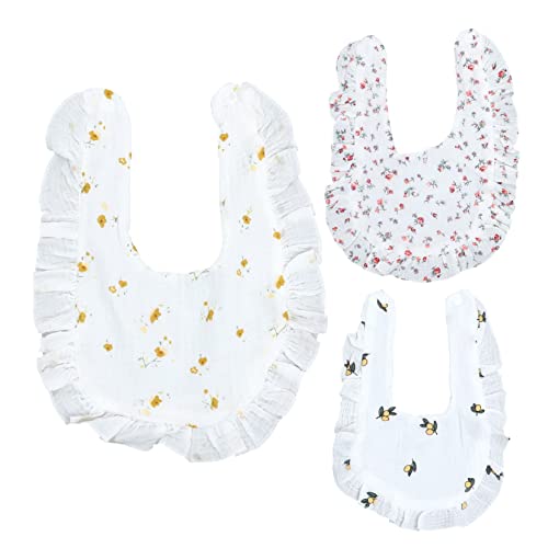 ORFOFE Lätzchen 3-teilig Baumwolle Fütterungslätzchen Für Jungen Und Mädchen Weich Saugfähig