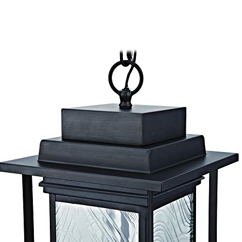 Addington Park 31759 Nara Collection 2-Light Transitional Outdoor Pendant With Watered Glass, Dark Bronze #TOP3