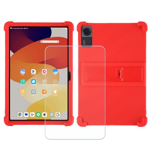 BMPNLSZ 適用 Alldocube iPlay 70 Mini Pro+HD強化ガラス汎用ケース、シリカゲルケースバンパー保護バックケース-9硬度スクレーパ保護器(8,4″) 赤
