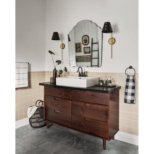 Moen 84943BL Robinet de lavabo Centerset noir mat bec haut