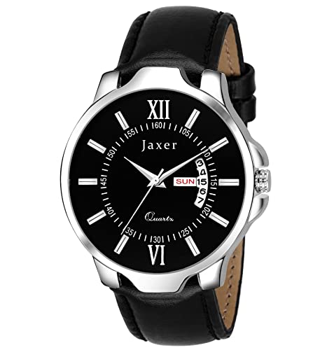 Image of Jaxer Leather Strap Analog Wrist Watch for Men (Blue /Black /Tan /Brown)