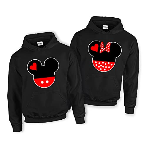 Couple Matching Outfits Minnie & Mickey Head Hoodie Set1