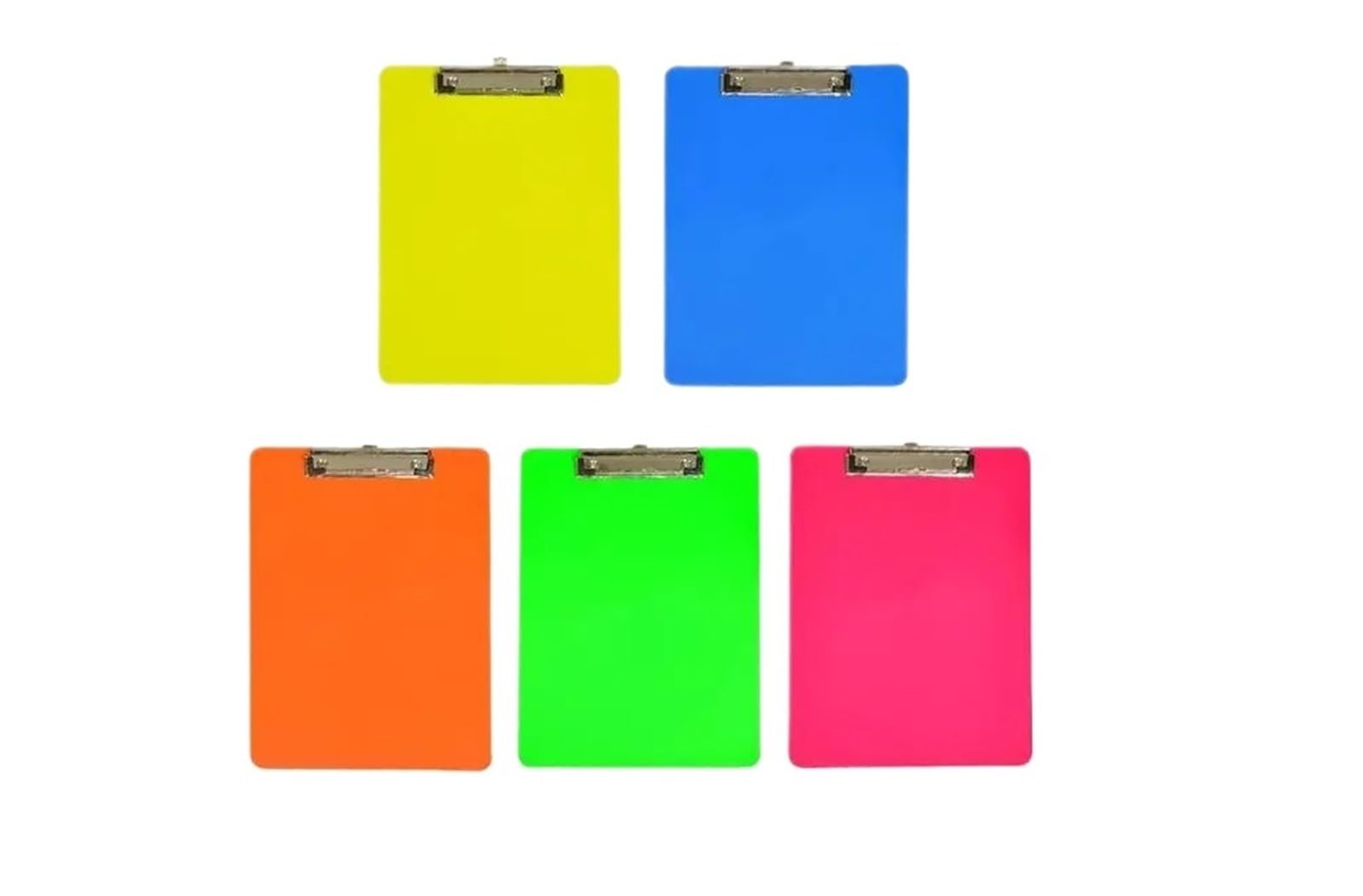 Klemmbrett 5 Stück Kunststoff-Klemmbretter im A4-Format, bunt, Profil-Clip, Papierhalter, Schreib-Memo-Ordner for Büro, Geschäft, Zuhause (320 x 225 mm)