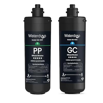 Waterdrop WD-10PP and 10GC Under Sink Water Filter, Replacement for Waterdrop TSA & TSB &TSB-CM 3-stage Under Sink Water Filter System,bundle