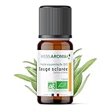 Huile Essentielle BIO de Sauge sclarée 10ML - Certifiée AB - 100% Pure & Naturelle, Chémotypée HEBBD - Pratiques agricoles durables - Analysée et conditionnée en France