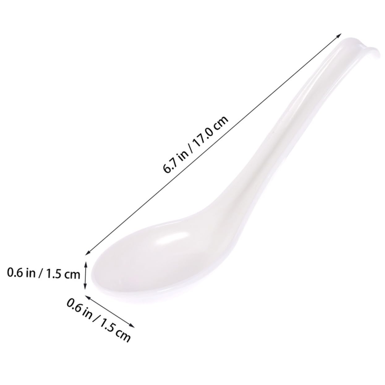 BRIGHTFUFU 15pcs Soup Spoons Mixing Spoons Small Soup Spoon Coffee Spoon Kitchen Spoon Tableware Mini Scoop Desert Spoon Melamine Spoon for Ramen Vietnam Pho Noodle Soup Appetizer White