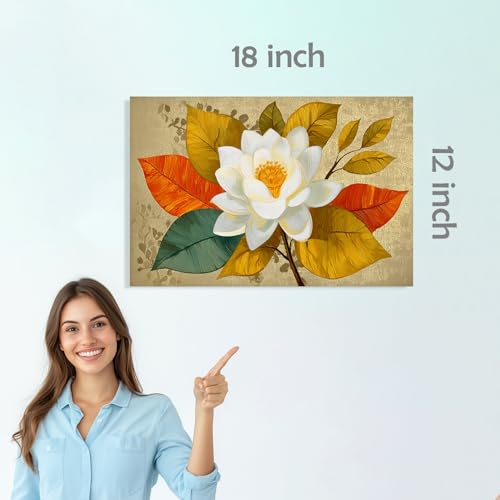 Image of SiddArtify Lotus Flower Wall Art Poster Print Set - Botanical Floral Prints for Living Room Bedroom Office Decor - 12x18 inch Board Pack of 6