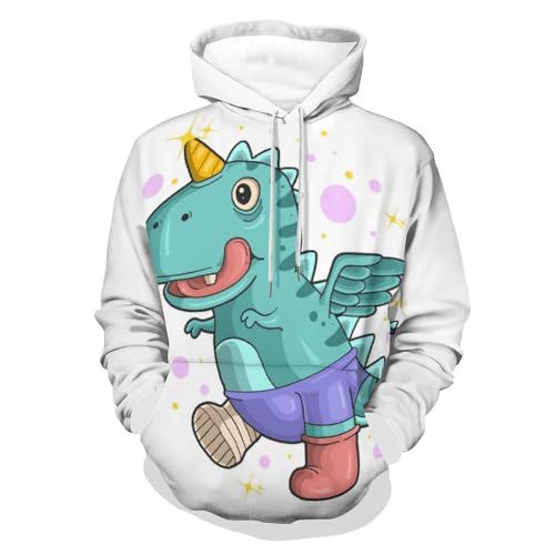 Sweats à capuche licorne dinosaure UMENG pull homme femme manche longue