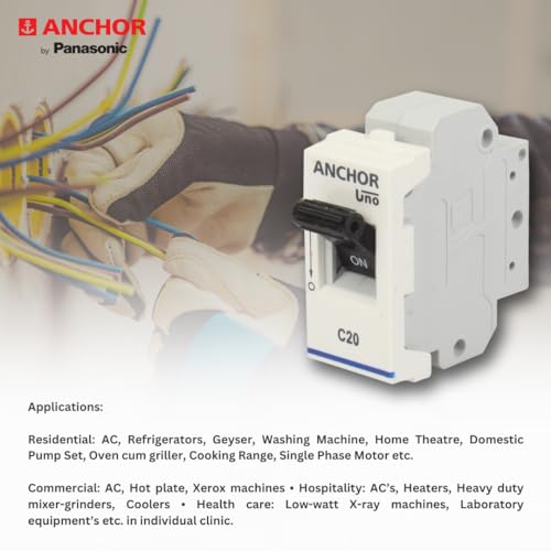 Image of Anchor by Panasonic 65983 UNO Mini Penta Modular 20 Ampere Single Pole C Curve MCB
