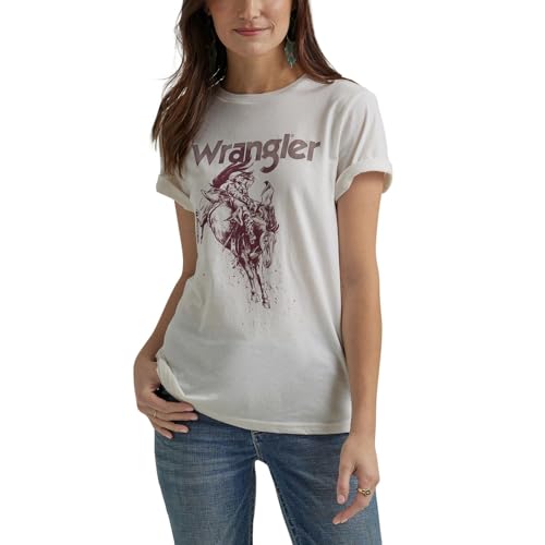 T-Shirt Wrangler rétro femme en maille respirante coupe régulière Ashley Blue