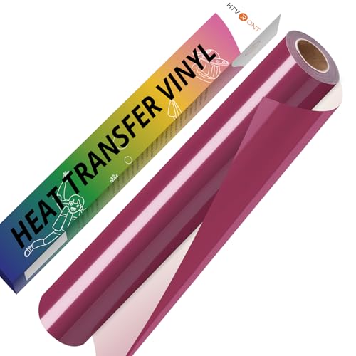 Image of HTVRONT Maroon HTV Vinyl Roll - 12 inch x 10ft Maroon Iron on Vinyl for Cricut & Silhouette Cameo, Heat Transfer Vinyl Rolls for t Shirts - Easy to Cut & Weed for Heat Vinyl Design