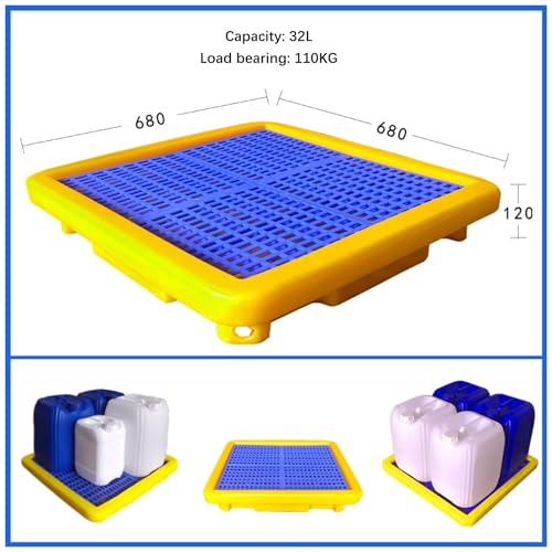 Plateforme de confinement étanche en polyéthylène, plateau de rétention empilable pour fût - 3