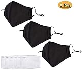 PM2.5 Mask - 100% Cotton, Washable, Reusable Cloth Masks - Protection from Dust, Pollen, Pet Dander, Other Airborne Irritants (3pcs+6pcs)