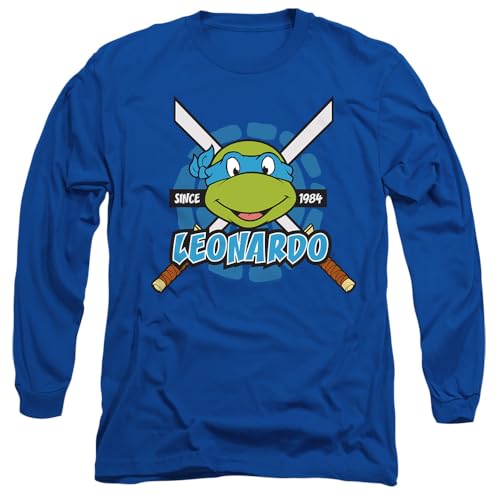 T-shirt TMNT Leonardo pour homme manches longues haut noir coton retro
