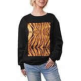 Pull classique : ce sweat-shirt à col rond imprimé tigre à rayures pour femme offre une touche intemporelle qui s'accorde avec n'importe quelle garde-robe. C'est une pièce de base qui ne se démodera jamais.