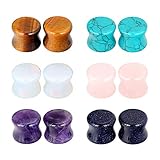 Oyaface - Juego de 12 dilatadores de dilatación, diseño de doble piedra acampanada, 6 colores