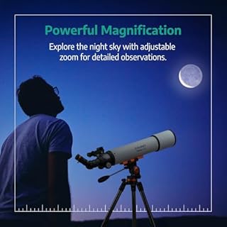 Slokey 50080 Refractor Telescope for Astronomy - 20x-250x Travel Scope with Tripod, Eyepieces and Barlow Lens for Moon and Stargazing - Easy to Mount, Portable, Powerful Telescope for Kids and Adults