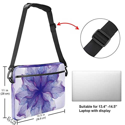 Maletín para portátil de 13 a 14.5 pulgadas con diseño floral morado 5