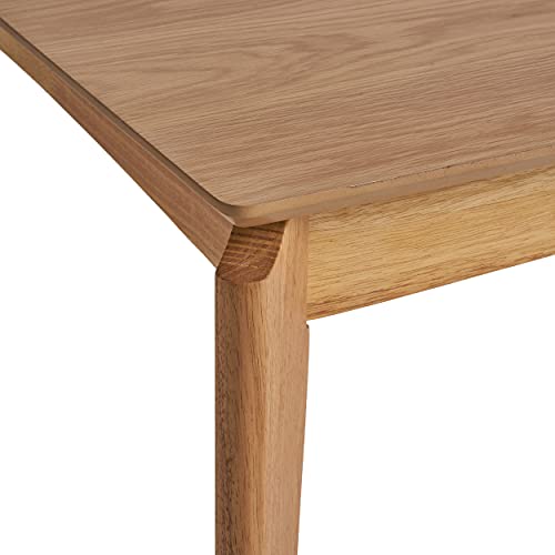 Christopher Knight Home Alma Dining Table, 6-Seater, Rubberwood With Walnut Veneer, Mid-Century, Natural Oak Finish #TOP6