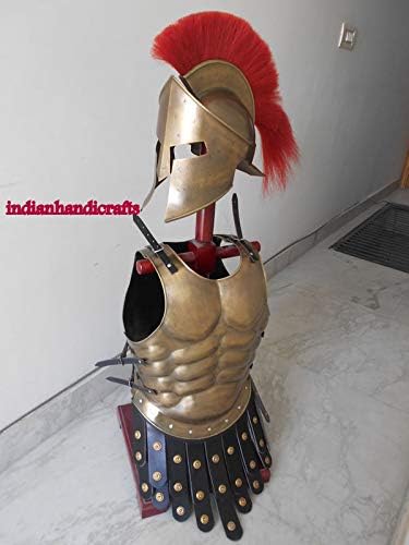 Antique Muscle Armour Jacket Vintage & 300 Helmet Brass Finish Replica Gift