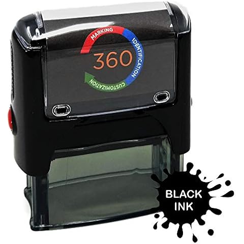 Custom Self Inking Rubber Stamp - 3 Line (Black) Cover