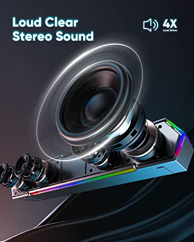 Image of LENRUE G11 Computer Speakers for Desktop, Touch Lights PC Speakers with Surge Clear Sound, USB C /USB Powered, AUX Audio for Computer Desktop PC Laptop Desk