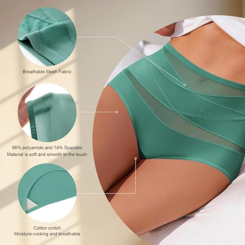 Image of Tummy Control Underwear for Women,Seamless High Waisted Panties,Stretch Ladies Brief Multipack