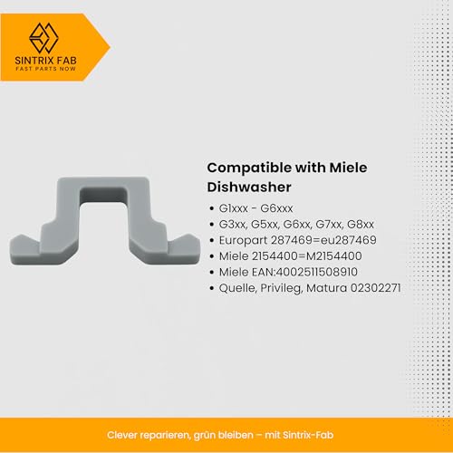 Sintrix Fab 2 x Anschlag für die Korbführung/Endanschlag Heckschiene. Kompatibel mit Miele Geschirrspüler 2154400. Laufstopp Clip Stopper für Besteckschublade Passend für Imperial, Privileg, Matura