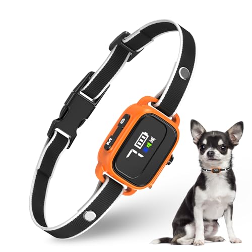 RICIVI Collier Anti Aboiement pour Petits Chiens, Anti Aboiement Chien, avec 7 Niveaux de Sensibilité, 3 Modes Ajustables Son/Vibration, IP67 Waterproof,...