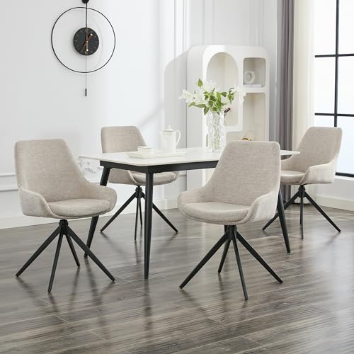 Lonxiu Sillas Comedor Pack 4, Silla De Cocina Giratoria, Silla Tapizada De Estilo Moderno Para Comedor, Sala De Estar, Estudio,Blanco Lonxiu Sillas Comedor Pack 4, Silla De Cocina Giratoria, Silla Tapizada De Estilo Moderno Para Comedor, Sala De Estar, Estudio,Blanco