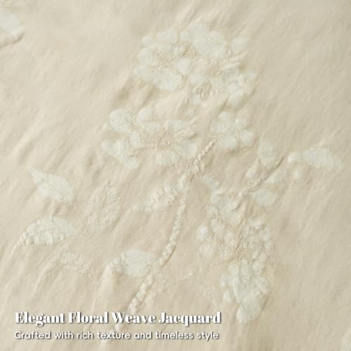 Image of PHF Cotton Jacquard Comforter Set King, Soft Breathable, Oak