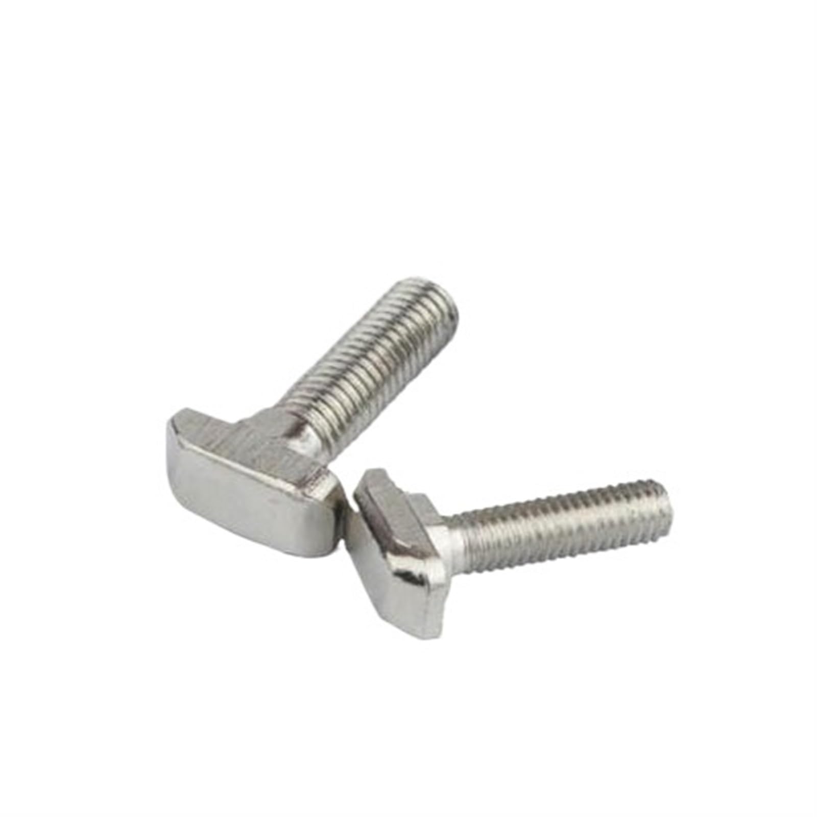 OIFAODAO T bolt, 50pcs M6 T Bolt Screws Nickel Plated Hammer Head Aluminum Connector 30 Profile(30series M6x25)