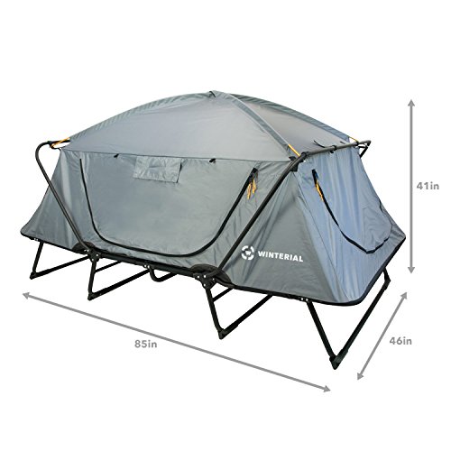 Winterial Double Outdoor Camping Tent Cot, Elevated Sleeping Platform with Collapsible Aluminum Frame