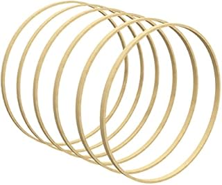 Worown 6 Pack 30 cm Wooden Bamboo Floral Hoops Wreath Rings for DIY Wedding Christmas Wreath Decor, Dream Catcher and Macrame Wall Hanging Crafts