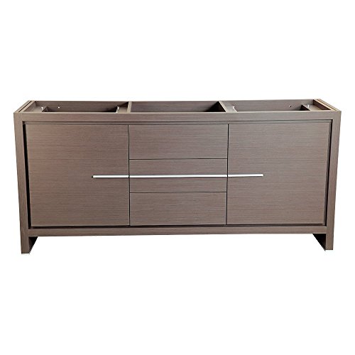 Fresca Allier 72" Gray Oak Modern Double Sink Bathroom Cabinet #TOP1