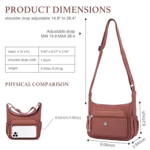 WITERY Crossboby Bags for Women Waterproof Nylon Multi-Pocket Small Crossboby Purse for Women Pocketbooks Shoulder Handbag3