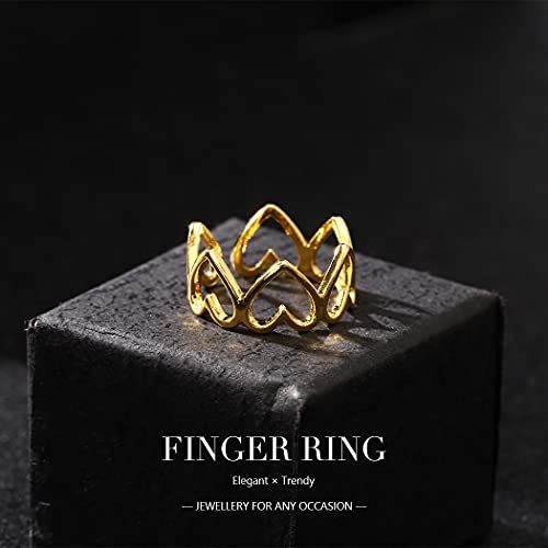 Aukmla Anello a forma di cuore, stile vintage