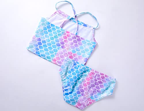 Image of TENVDA Girls Swimsuit 2-Piece Halter Tankini Set Beach Sport Bathing Suit UPF 50+ Swimwear