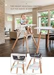 Baby High Chair, White/Grey | Adjustable Height, 5-Point Harness, Pyramid Structure for Safety, Double Trays, Detachable Easy-Clean Seat Pad