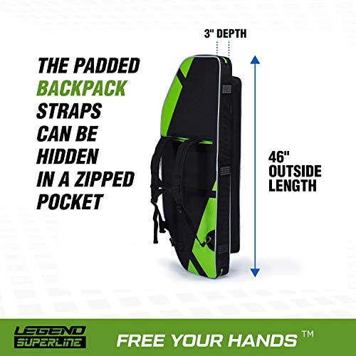 Legend Superline Soft Bow Case For Compound Bow - Archery Bow Case With Backpack, Shoulder Straps, Padded Storage Pockets, Cam Protector, Arrow Tube Holder - Travel Bag For Archery Gear - 44" Interior #TOP3